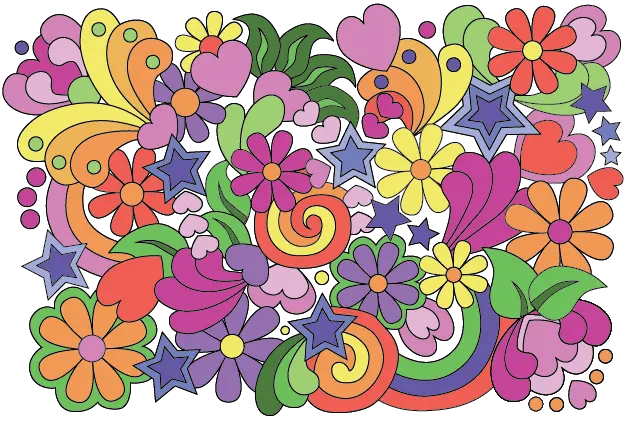 Flower Power Paint-By-Number Wall Mural 2
