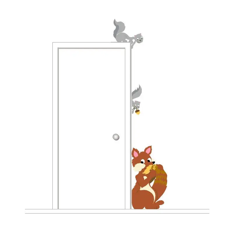 Fox & Squirrel Doorhugger Paint-By-Number Wall Mural 1