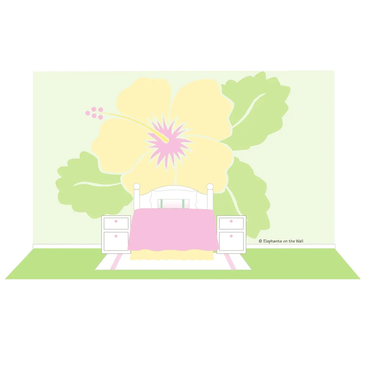Giant Hibiscus Paint-By-Number Wall Mural 1