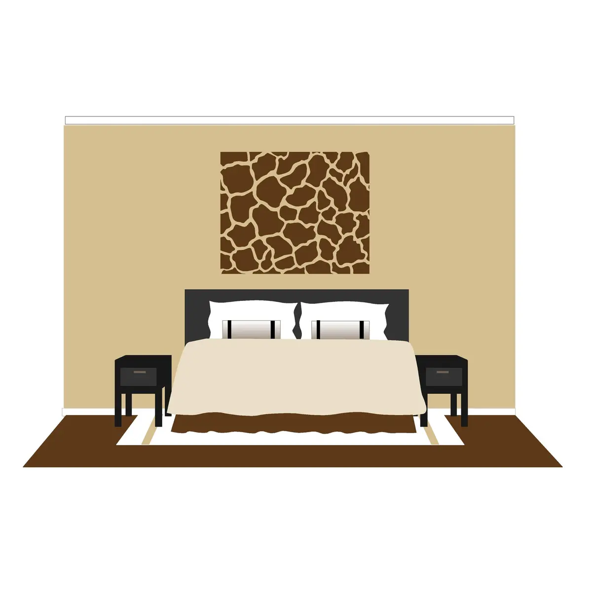 Giraffe Spots - Small Paint-By-Number Wall Mural 1