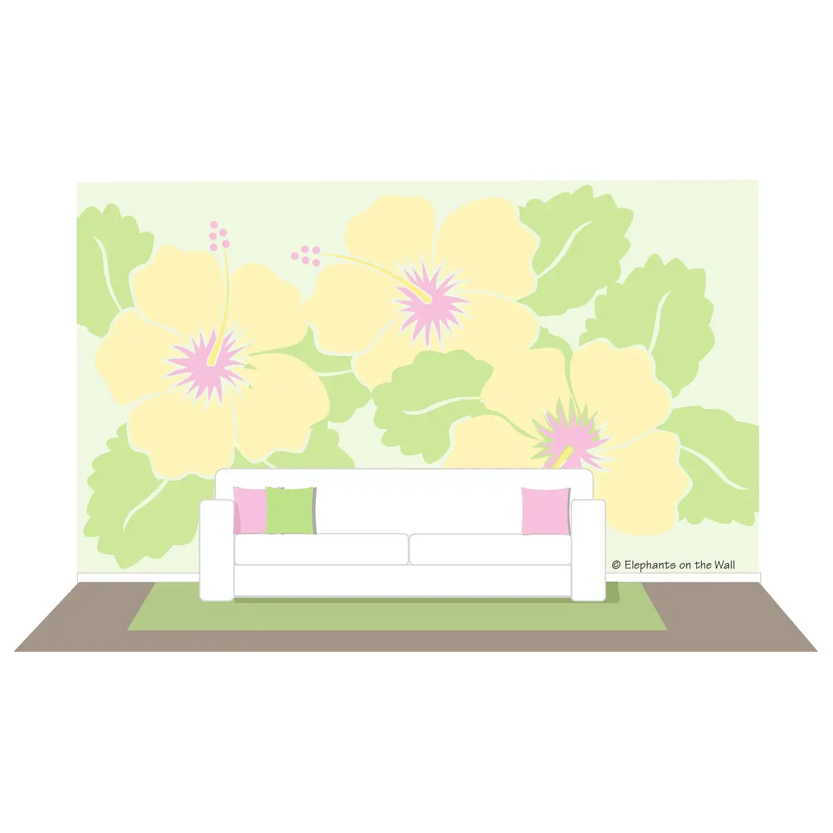 Large Hibiscus Paint-By-Number Wall Mural 2