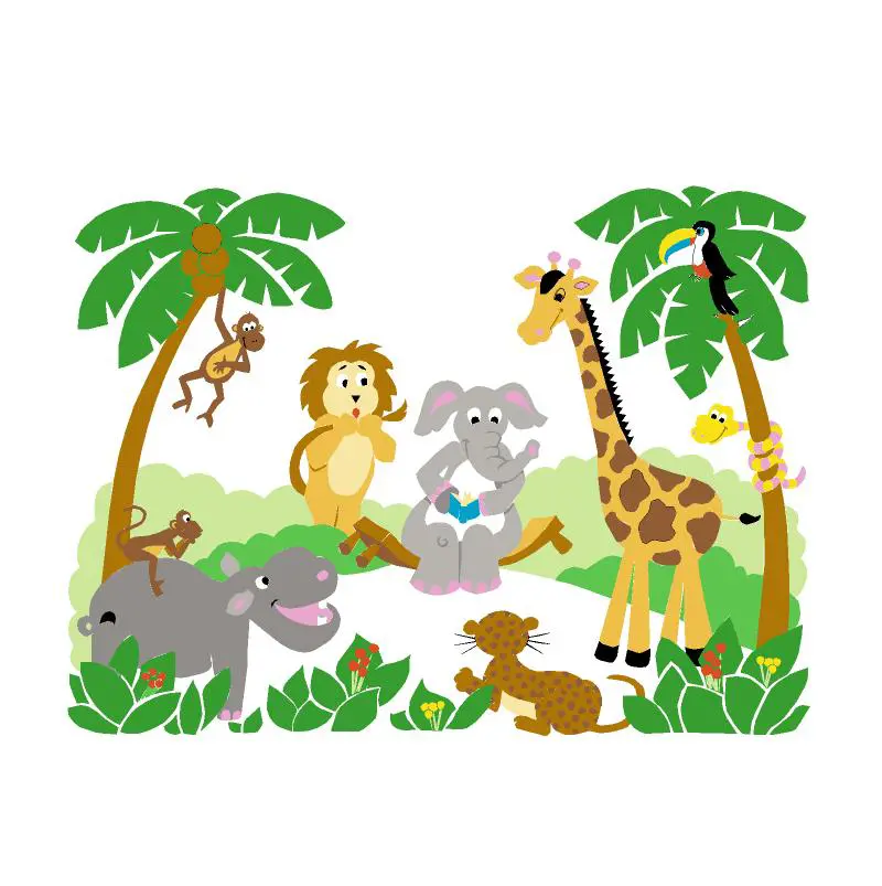 Jungle Story - Small Paint-By-Number Wall Mural 1