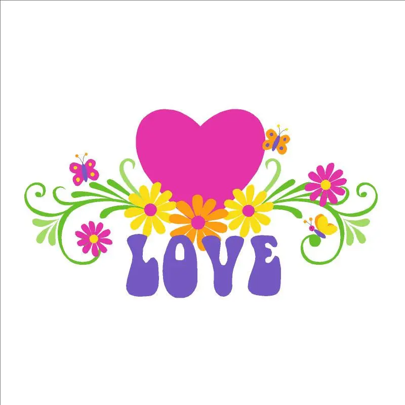 Love & Flowers Paint-By-Number Wall Mural - Large 1