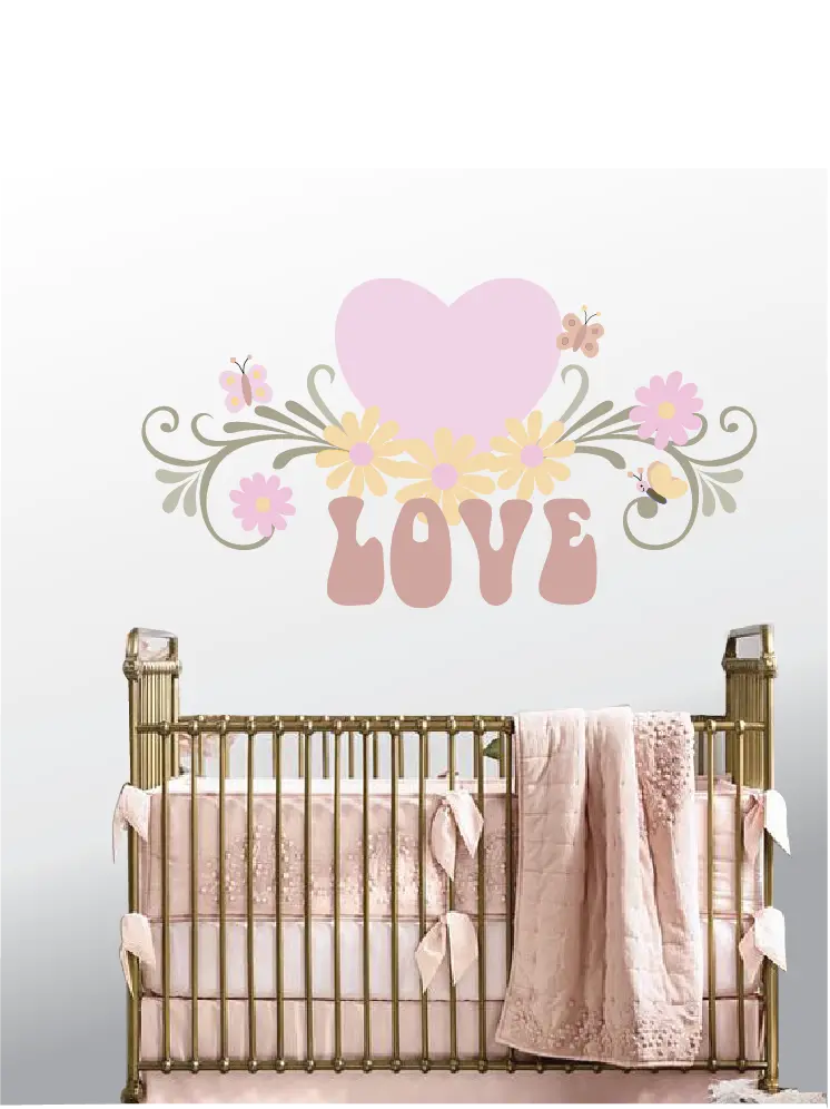 Love & Flowers - Sm Paint-By-Number Wall Mural 2