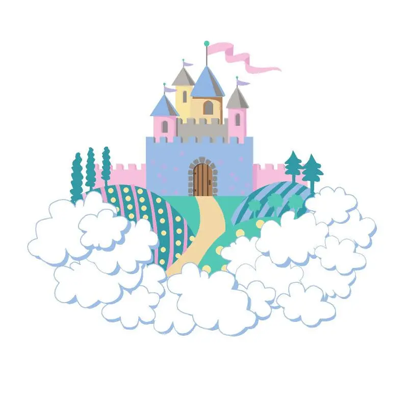 Mini Princess Castle Paint-By-Number Wall Mural 1