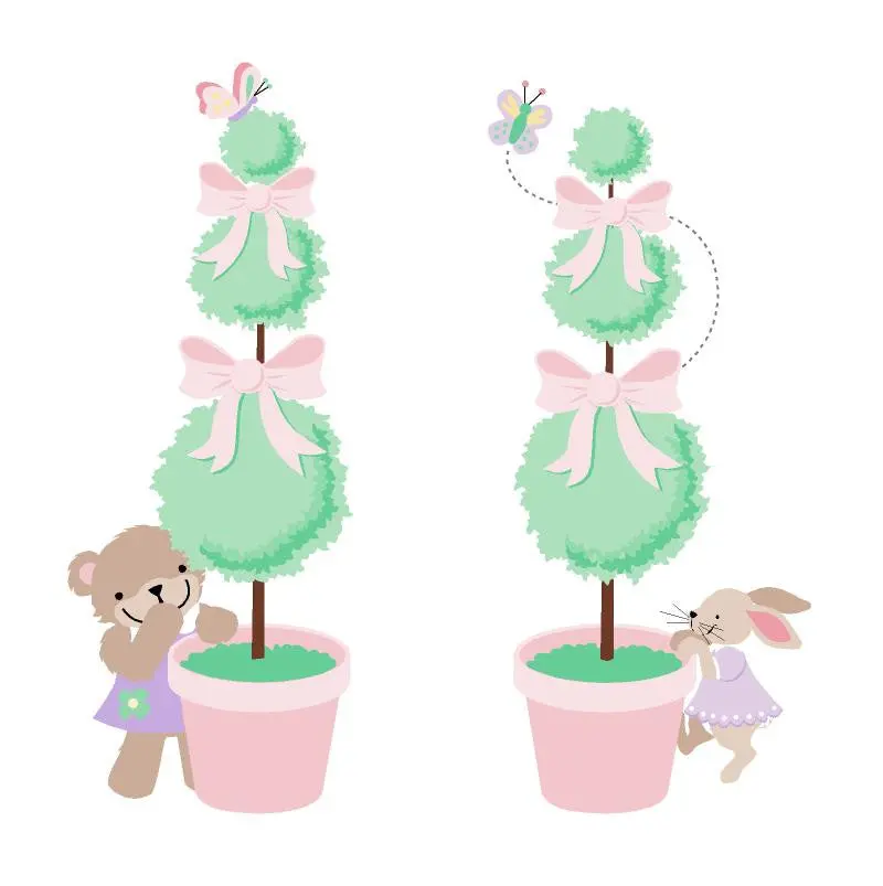Mini Topiaries Paint-By-Number Wall Mural 1