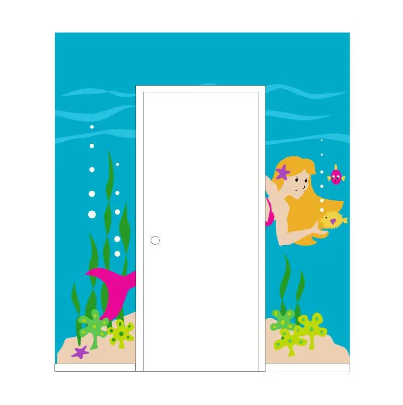 Mermaid Doorhugger Paint-By-Number Wall Mural 1
