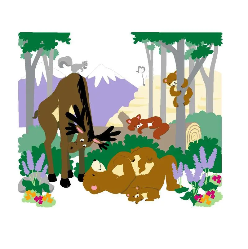 Moose On The Loose Paint-By-Number Wall Mural 1