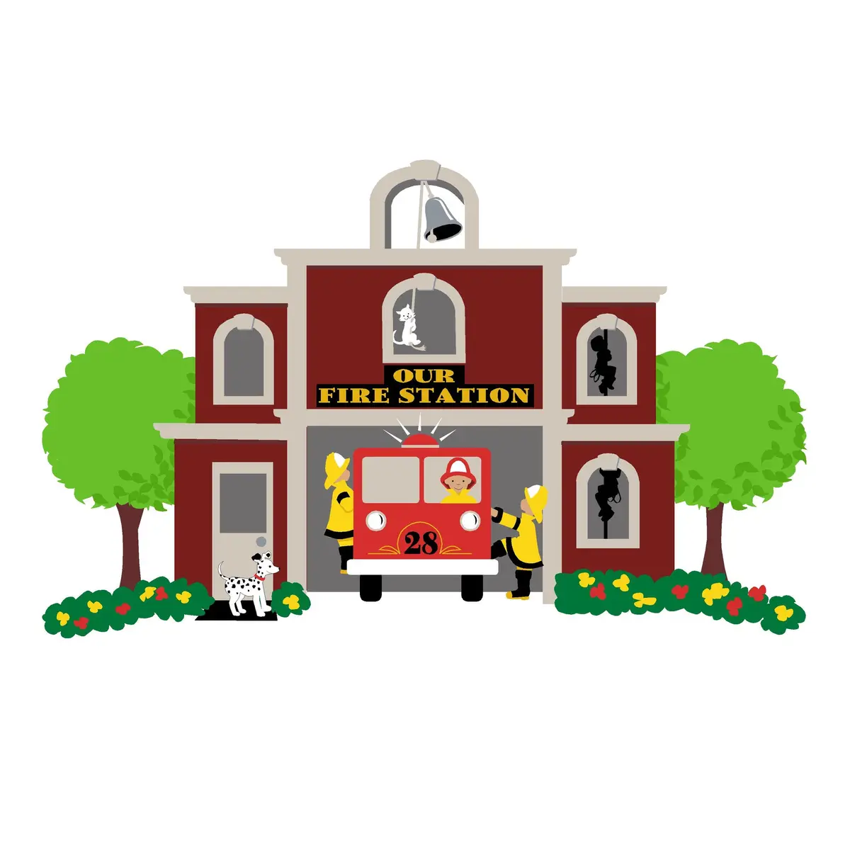 Our Fire Station Paint-By-Number Wall Mural 1