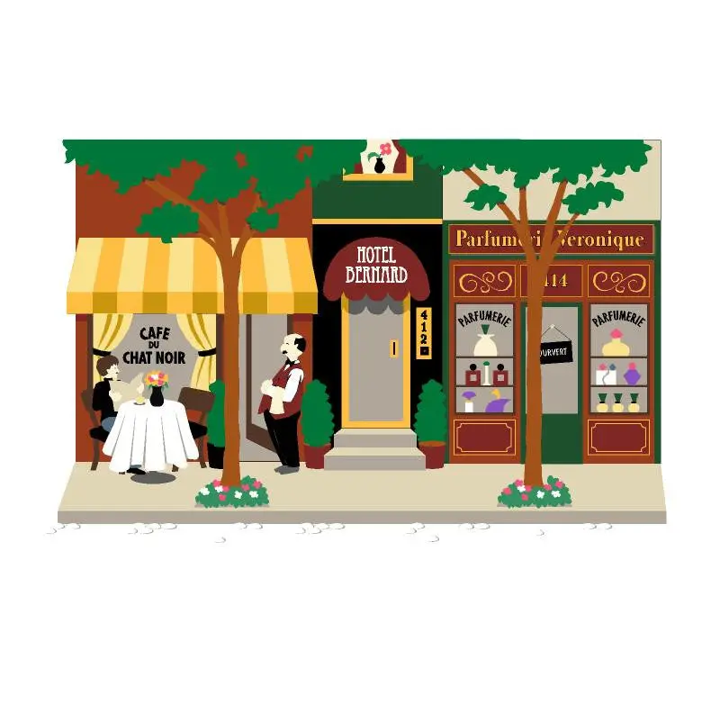 Cafe, Hotel & Parfumerie Paint-By-Number Wall Mural 1