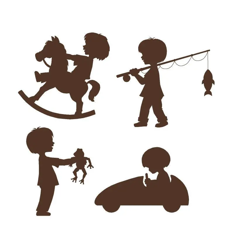 Silhouette Boys Wall Mural 1