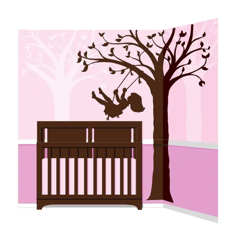 Silhouette Swing Wall Mural 2