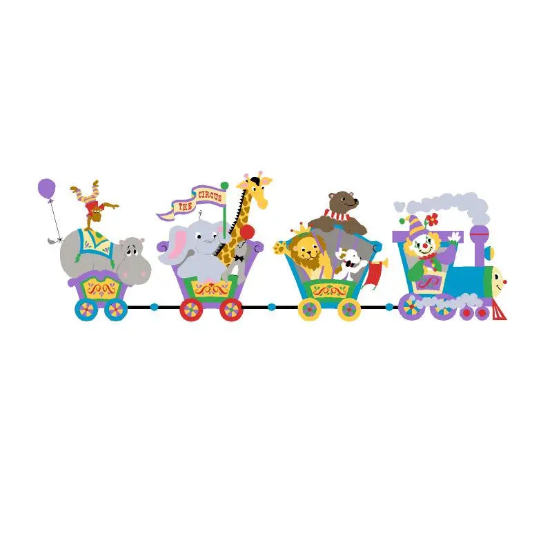 Small Circus Train Paint-By-Number Wall Mural 1