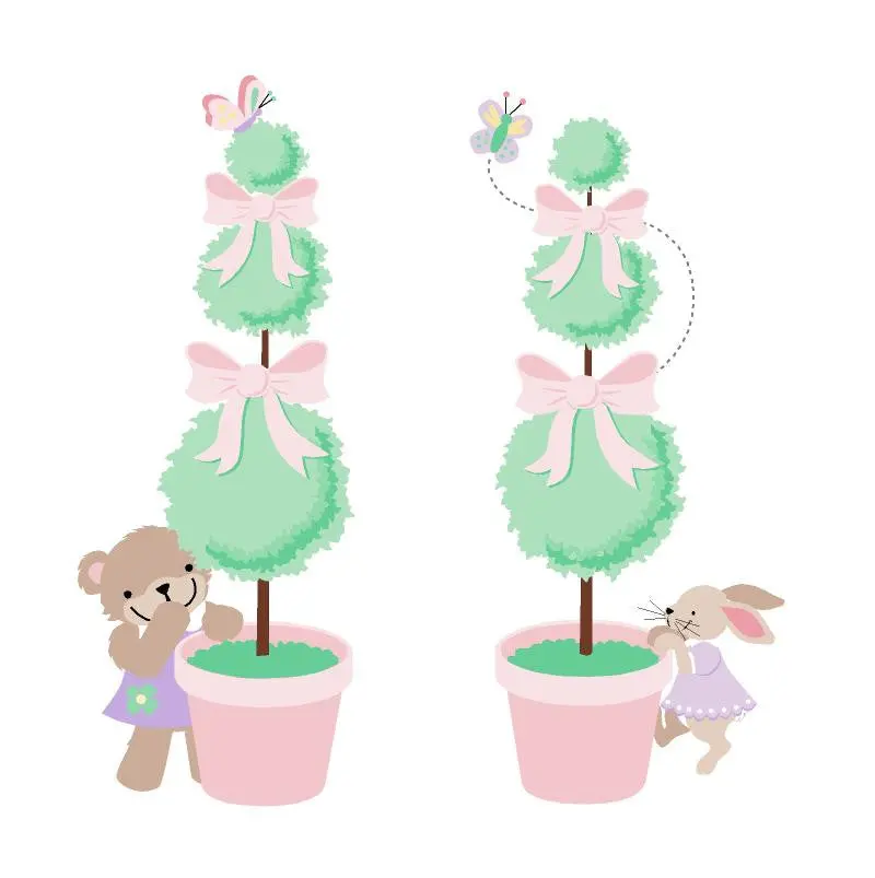 Teddy Bear Topiaries Wall Mural 1