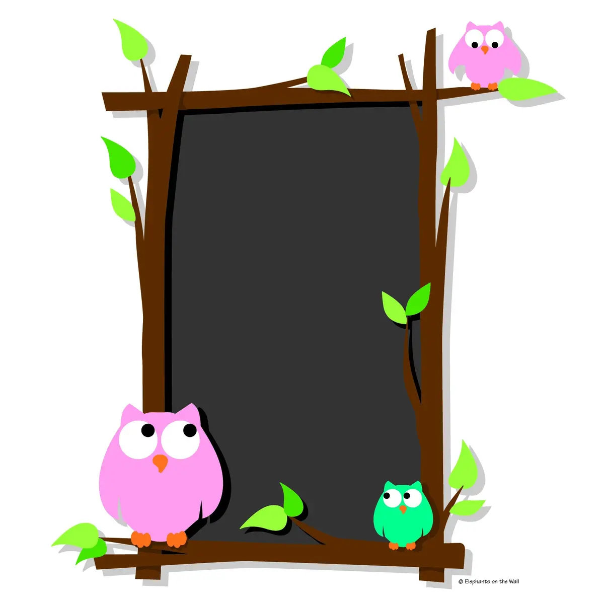 What? Where? Whoo? Chalkboard Wall Mural 1