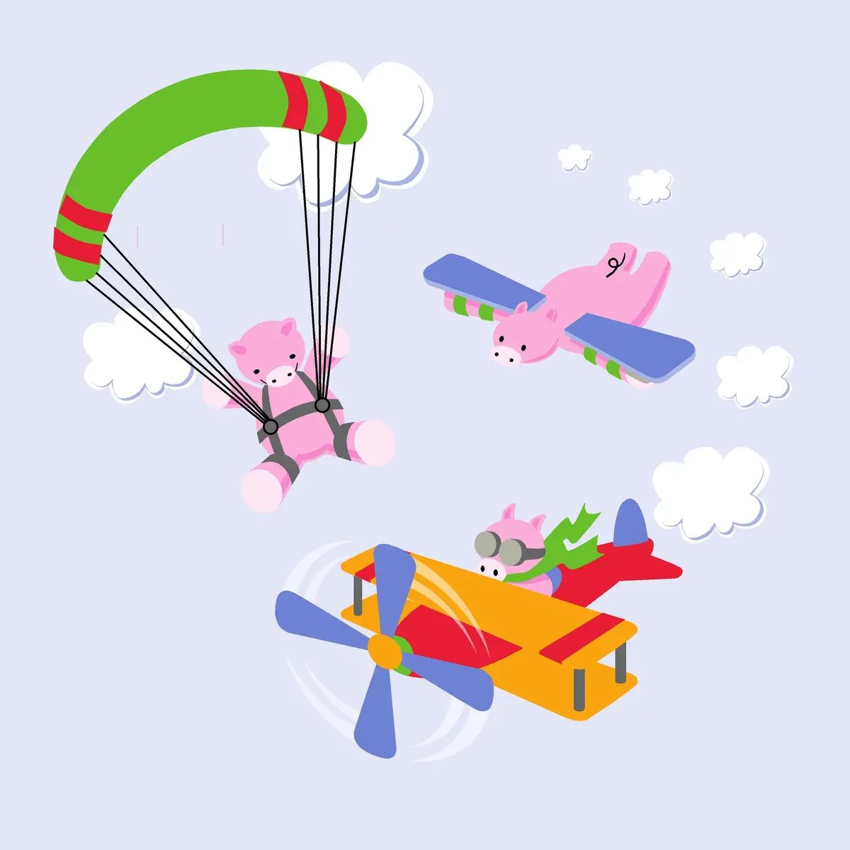 When Pigs Fly - Two Wall Mural 1
