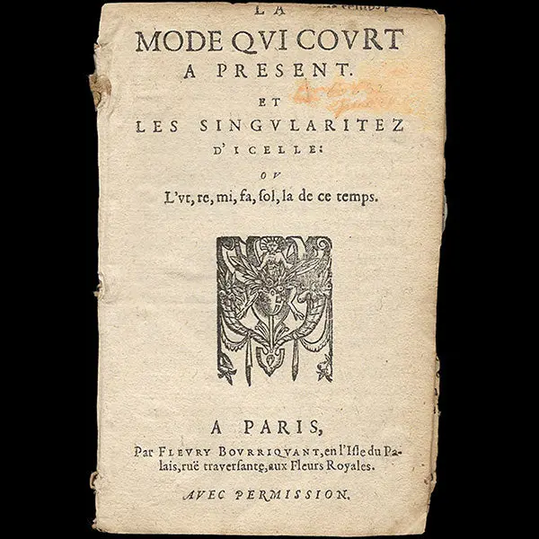 La Mode Qui Court À Présent Et Les Singularitez D'icelle Ou L'ut, Re, Mi, Fa, Sol, La De Ce Temps (1612) 1