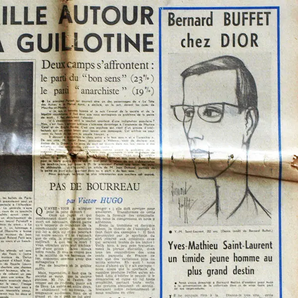 Arts, Lettres, Spectacles, 11 Février 1958 - Bernard Buffet Chez Dior (Yves Saint-Laurent) - Article Et Illustration De Bernard Buffet 2