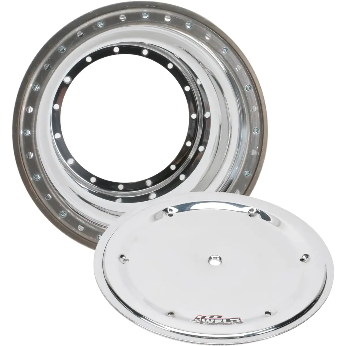 Weld Outer Half 15" X 9.25" W/6 Dzus Beadlock & Cover - Polished 1