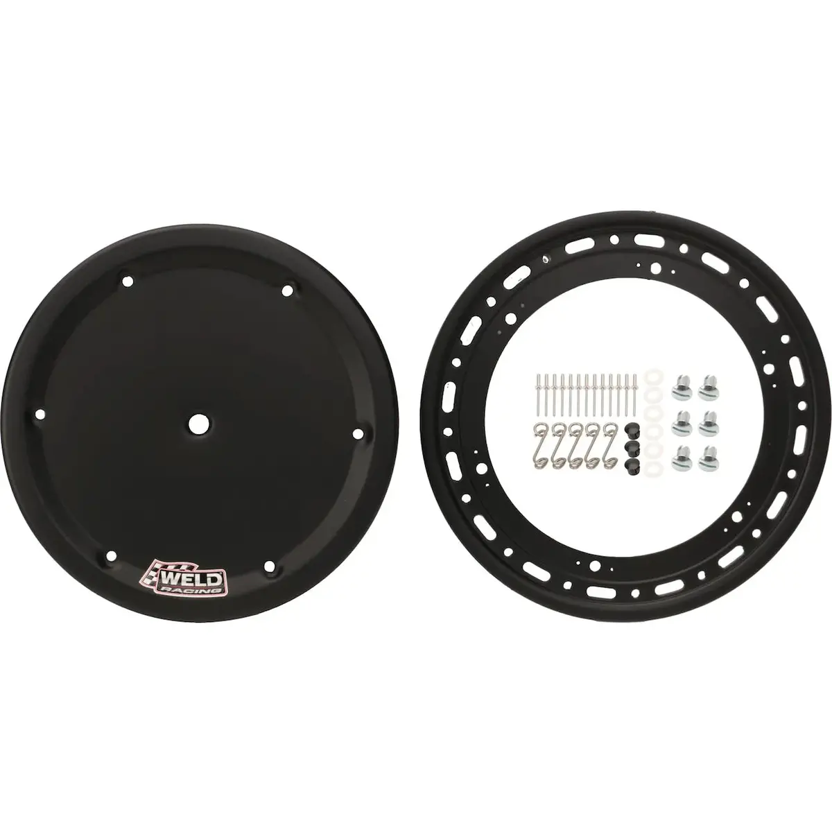 Weld Beadlock Ring With Cover - 6 Dzus - 15" - Black 1