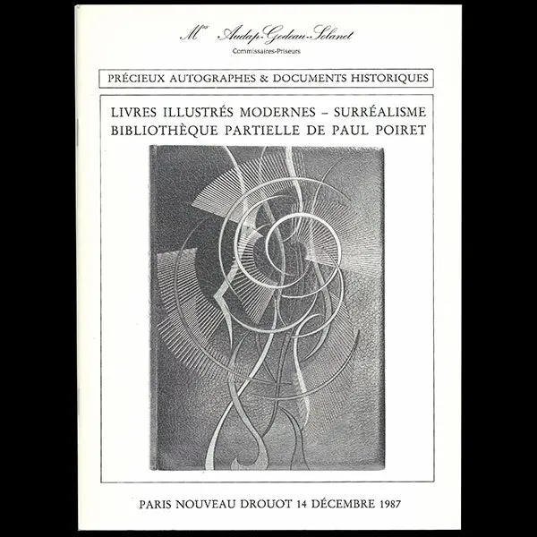 Poiret - Catalogue De La Vente De La Bibliothèque Partielle De Paul Poiret (1987) 1