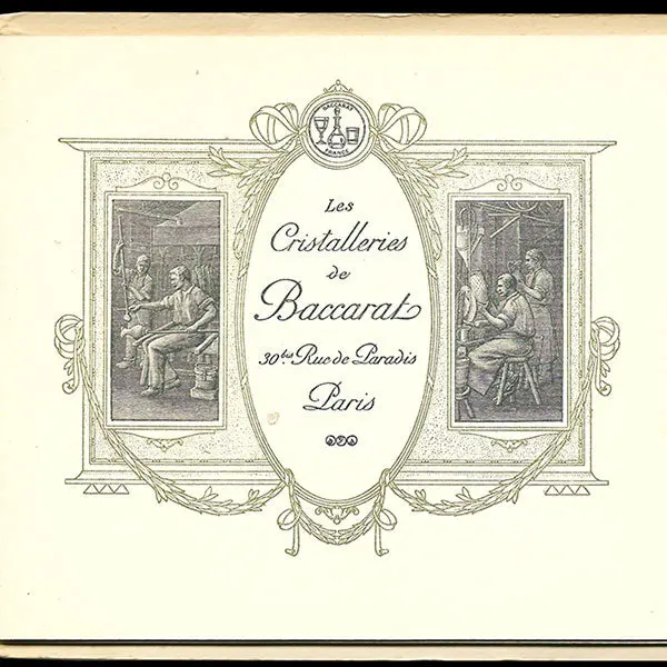 Plaquette Des Cristalleries De Baccarat, 30 Bis Rue De Paradis À Paris (Circa 1910-1920) 2