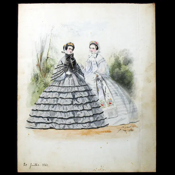 Dessin D'hippolyte Pauquet Pour Le Petit Courrier Des Dames (1861) 1