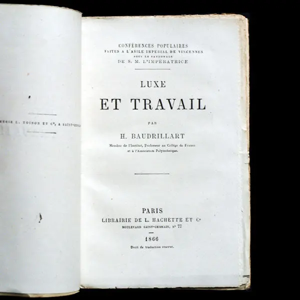 Luxe Et Travail Par H. Baudrillart (1866) 2