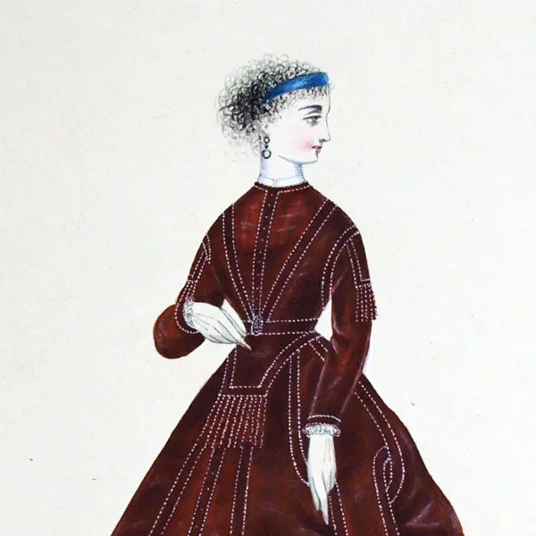 Dessin De Charles Pilatte Pour Les Maisons Worth Ou Ghys (Circa 1860-1870) 2