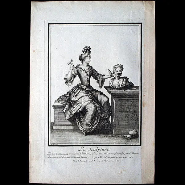 La Sculpture, Gravure De Nicolas Bonnart D'après Robert Bonnart (Circa 1690-1700) 1
