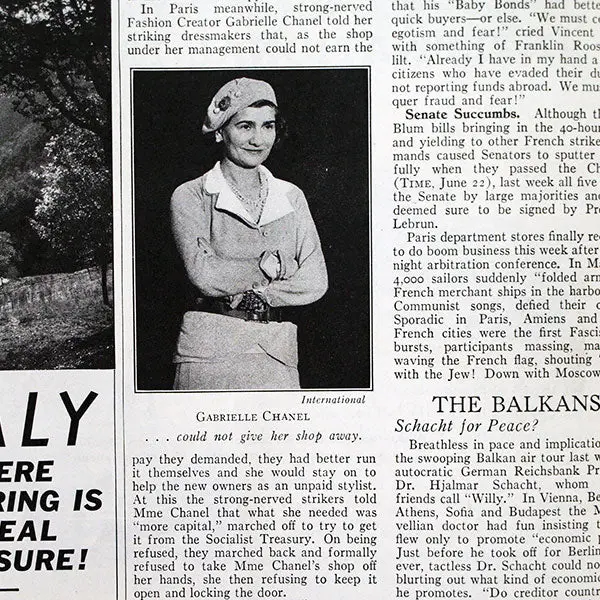 Time - Gabrielle Chanel Could Not Give Her Shop Away (1936) 1