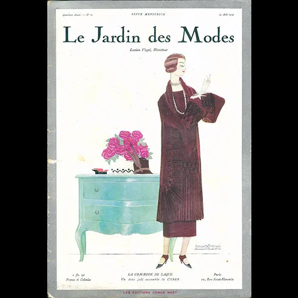 Le Jardin Des Modes, N°61, 15 Août 1924, Couverture De Georges Geffroy 1