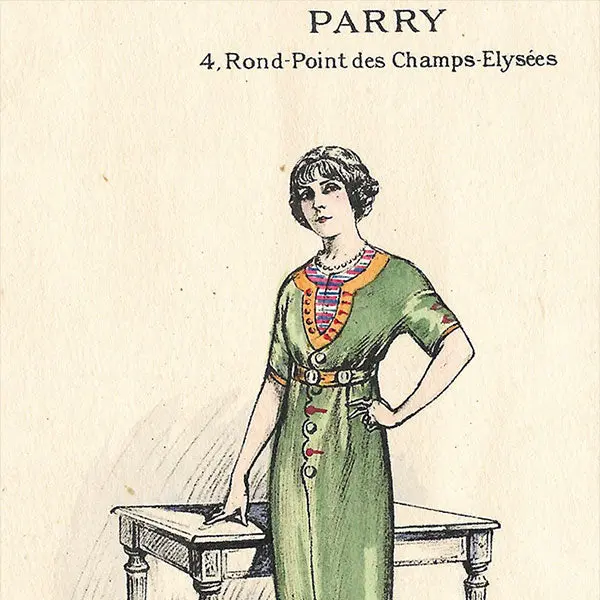 Jean Patou - Carte De La Maison De Couture Parry, Illustrée Par André Leroy (1911) 2