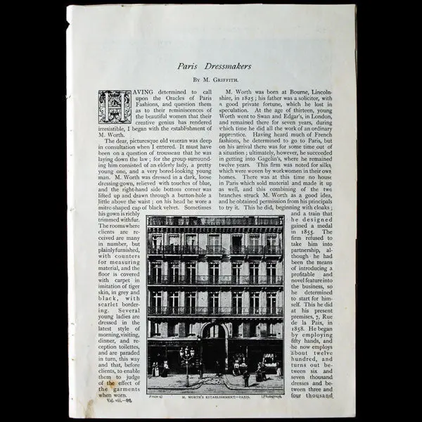 Paris Dressmakers (Worth / Félix), Article De M. Griffith Pour Strand Magazine (1894) 1