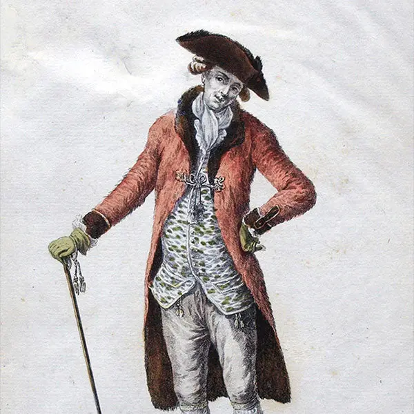 Gallerie Des Modes Et Costumes Français, 1778-1787, Gravure N° R 99, Fraque À Coqueluchon Par Leclerc (1779) 2