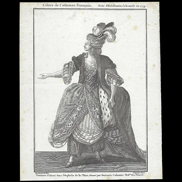 Gallerie Des Modes Et Costumes Français, 1778-1787, Gravure N° Bb 151, Vêtement D'idamé Dans L'orphelin De La Chine 1