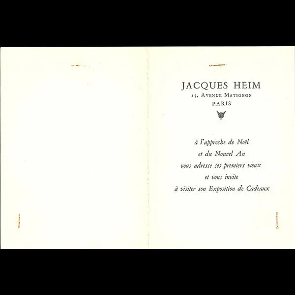 Jacques Heim - Carte De Fin D'année Illustrée Par Van Moppès (Circa 1950) 2