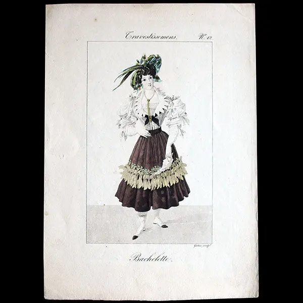 Gavarni - Travestissemens, Planche N°12 Bachelette Par Paul Gavarni (1827-1830) 1