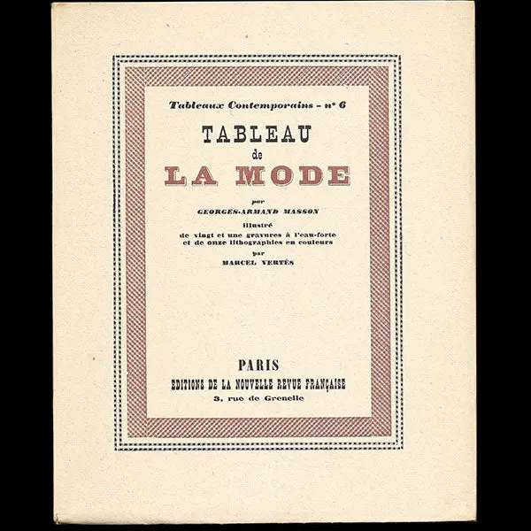 Masson - Tableau De La Mode, Illustrations De Marcel Vertès (1926) 1