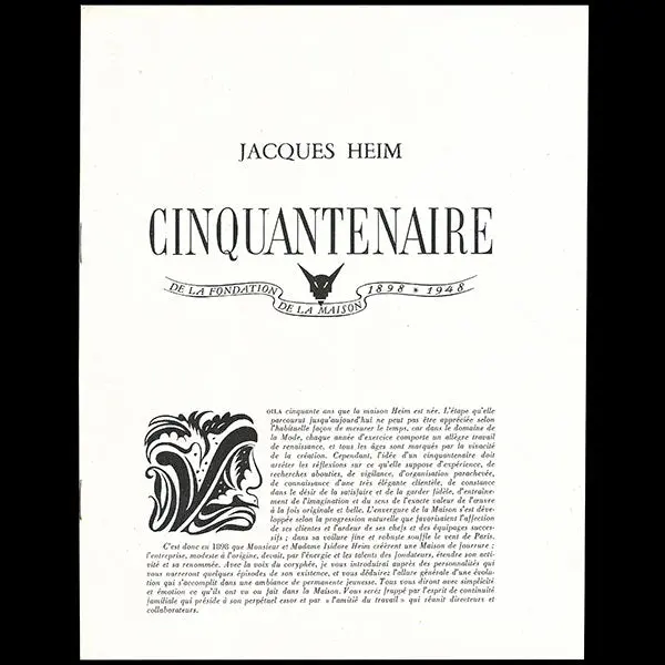 Heim - Jacques Heim - Cinquantenaire De La Fondation De La Maison 1898-1948 (1948) 1