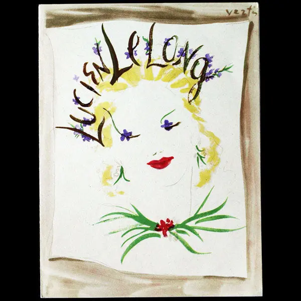 Carton D'invitation De La Maison Lucien Lelong, Illustré Par Marcel Vertes (Circa 1930) 1