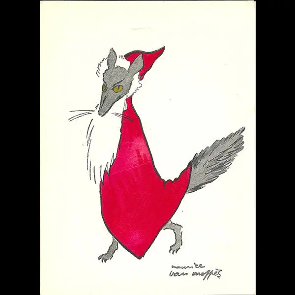 Jacques Heim - Carte De Fin D'année Illustrée Par Van Moppès (Circa 1950) 1