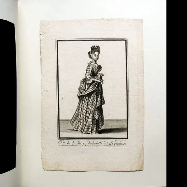 Fille De Qualité En Déshabillé D'étoffe Siamoise, Gravure D'arnoult (1688) 2