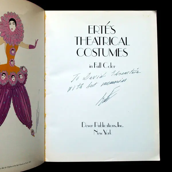 Erté's Theatrical Costumes In Full Color, Exemplaire Avec Envoi D'erté 2