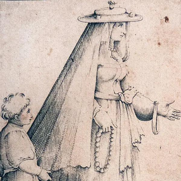 Bertelli - Omnium Fere Gentium Nostræ Ætatis Habitus, Nunquam Ante Hac Æditi, Costume D'espagnole D'après Enea Vico (1563-1569) 2