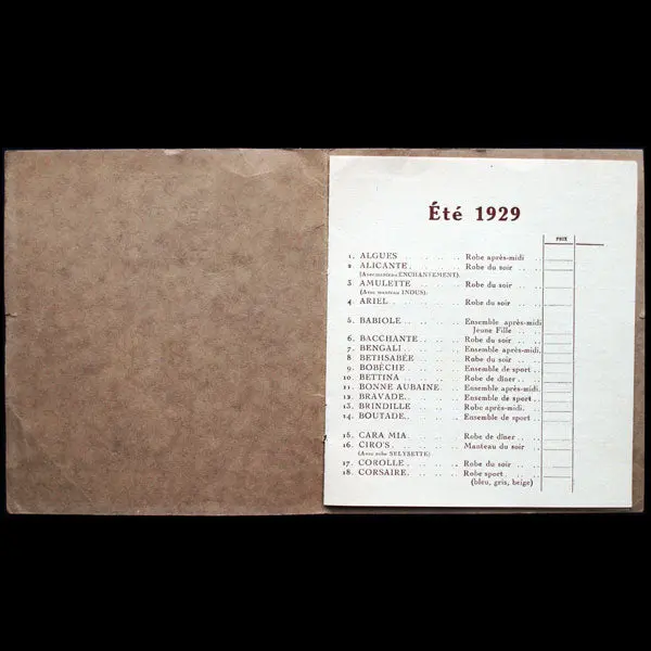 Lucien Lelong - Carnet De Collection De La Boutique De Cannes Pour L'été 1929 2