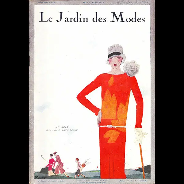 Le Jardin Des Modes, N°94, 15 Mai 1927, Couverture De Pierre Mourgue 1