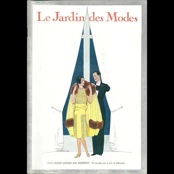 Le Jardin Des Modes, N°84, 15 Juillet 1926, Couverture D'andré-Edouard Marty 1