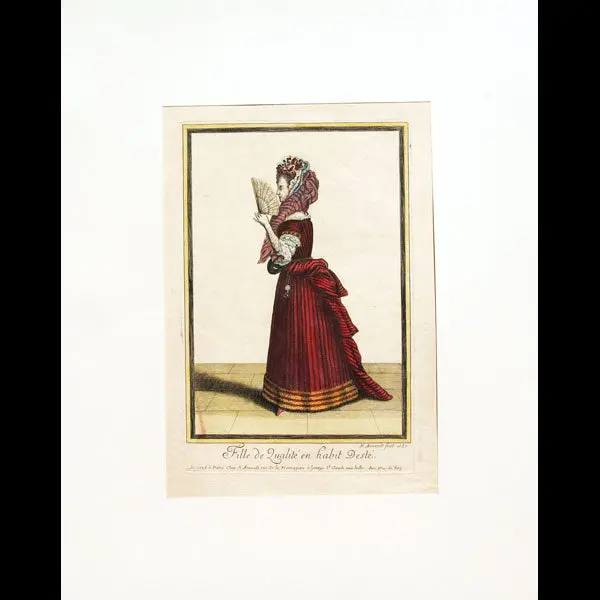 Fille De Qualité En Habit D'esté, Gravure D'arnoult (1687) 2