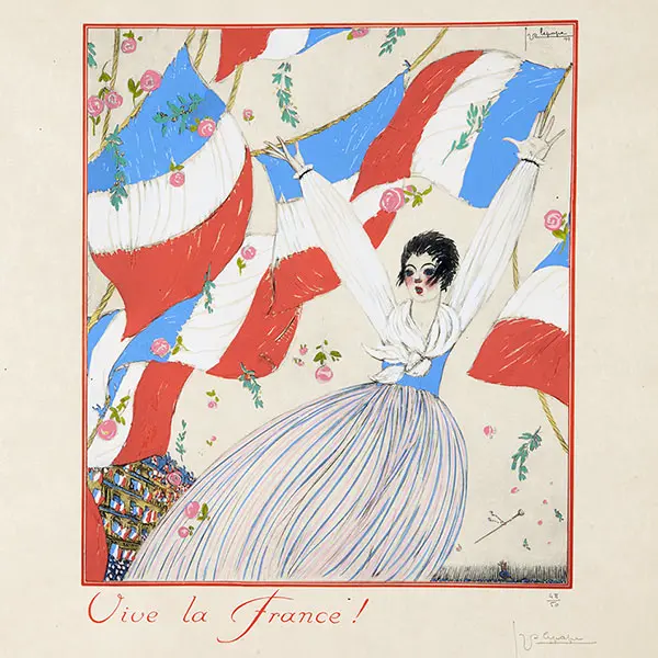 Georges Lepape - Vive La France ! Pochoir Sur Japon (1917) 2